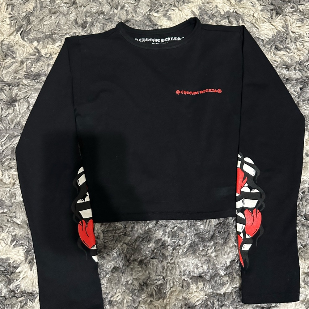 Chrome Hearts Matty Boy Black and Red Long Sleeve Tee